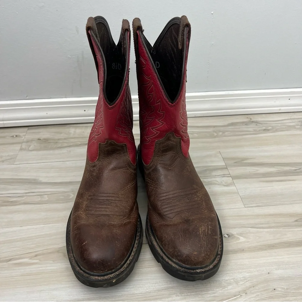 Ariat Work Red and Brown Cowboy Western Boots